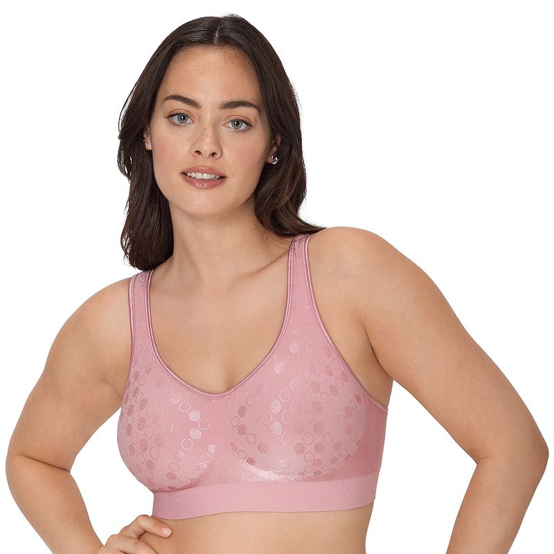 Bali Comfort Revolution Shaping Wireless Bra DF3488, Women's, Size: Medium, Pink Tea Dot