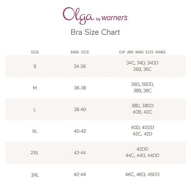 Olga® by Warner's® Sheer Leaves Lace Full-Figure Full-Coverage ...