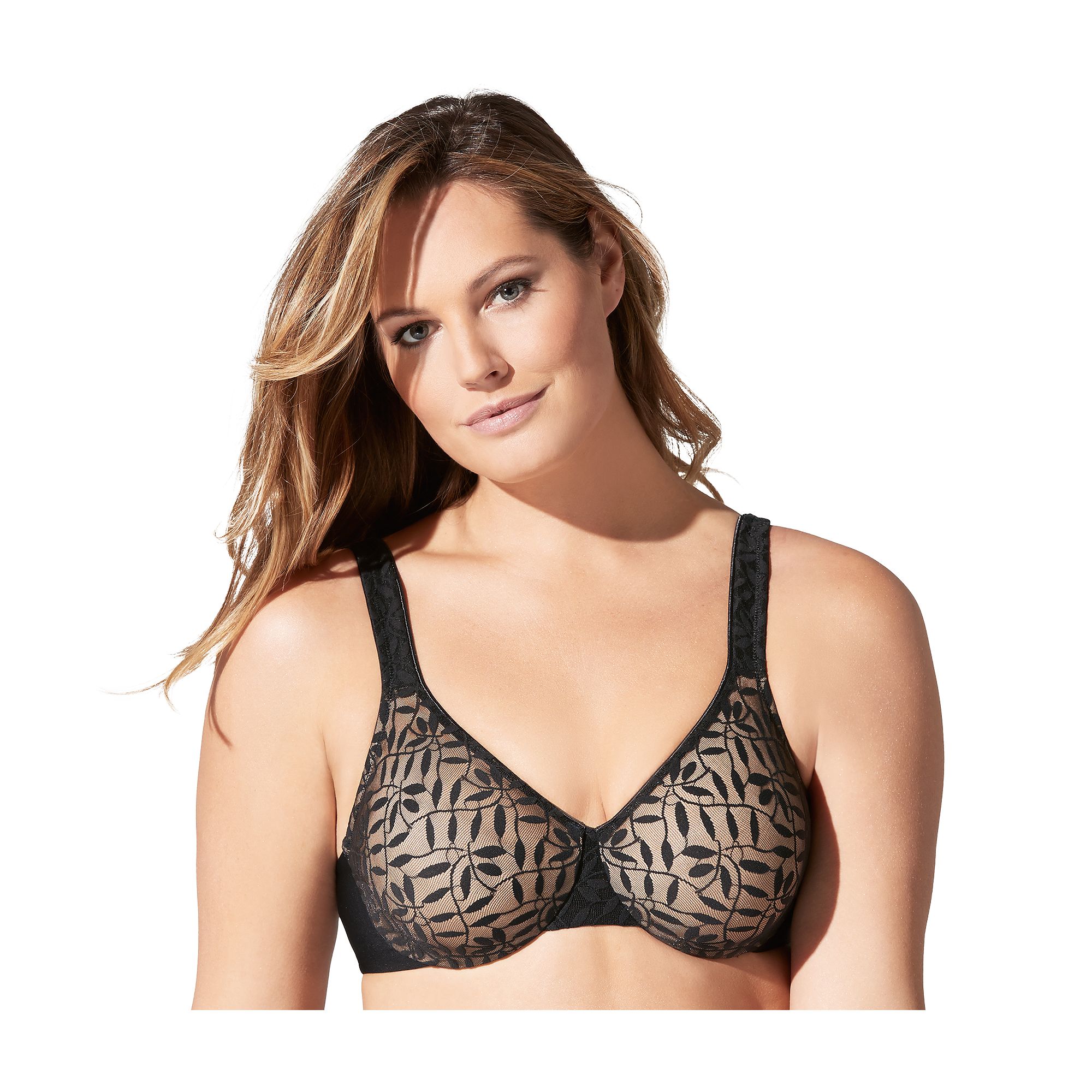Olga® by Warners® Sheer Leaves Lace Full-Figure Full-Coverage Minimizer 
