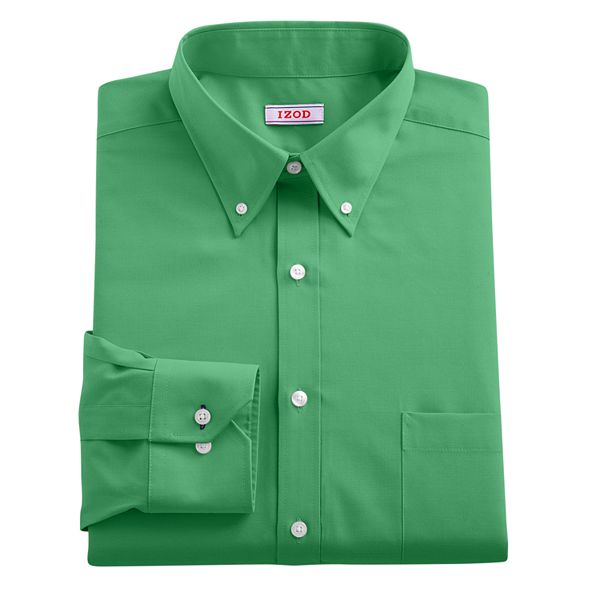 Men's IZOD Classic-Fit Solid No-Iron Button-Down Collar Dress Shirt