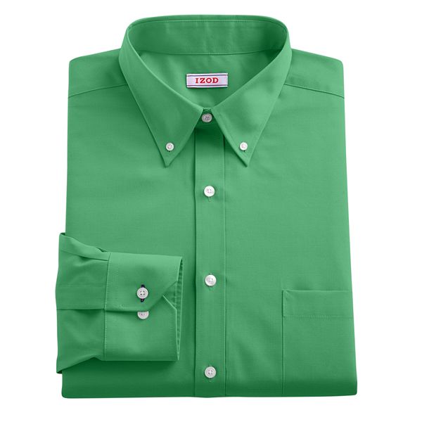 Men's IZOD ClassicFit Solid NoIron ButtonDown Collar Dress Shirt