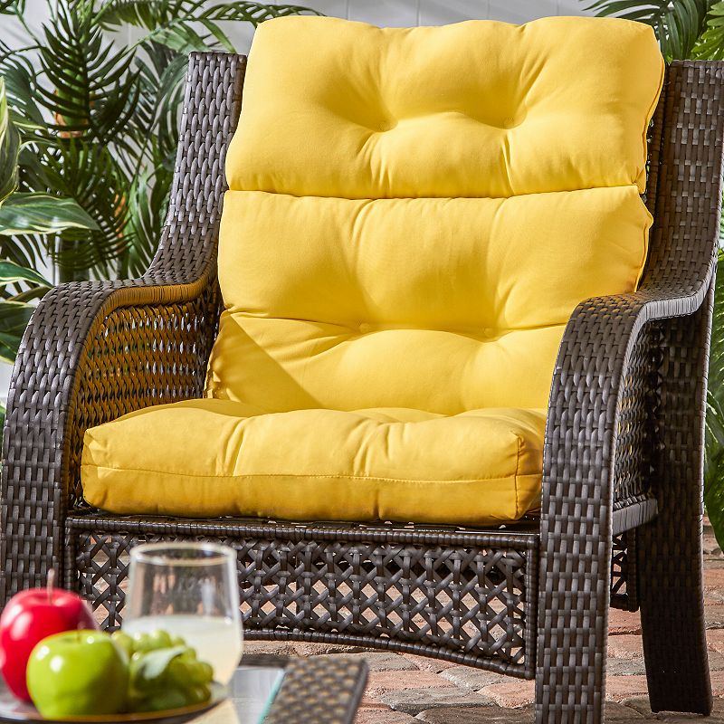 2pcs Greendale Home Fashions Sunbeam 44 x 22 in. Outdoor High Back Chair Cushion