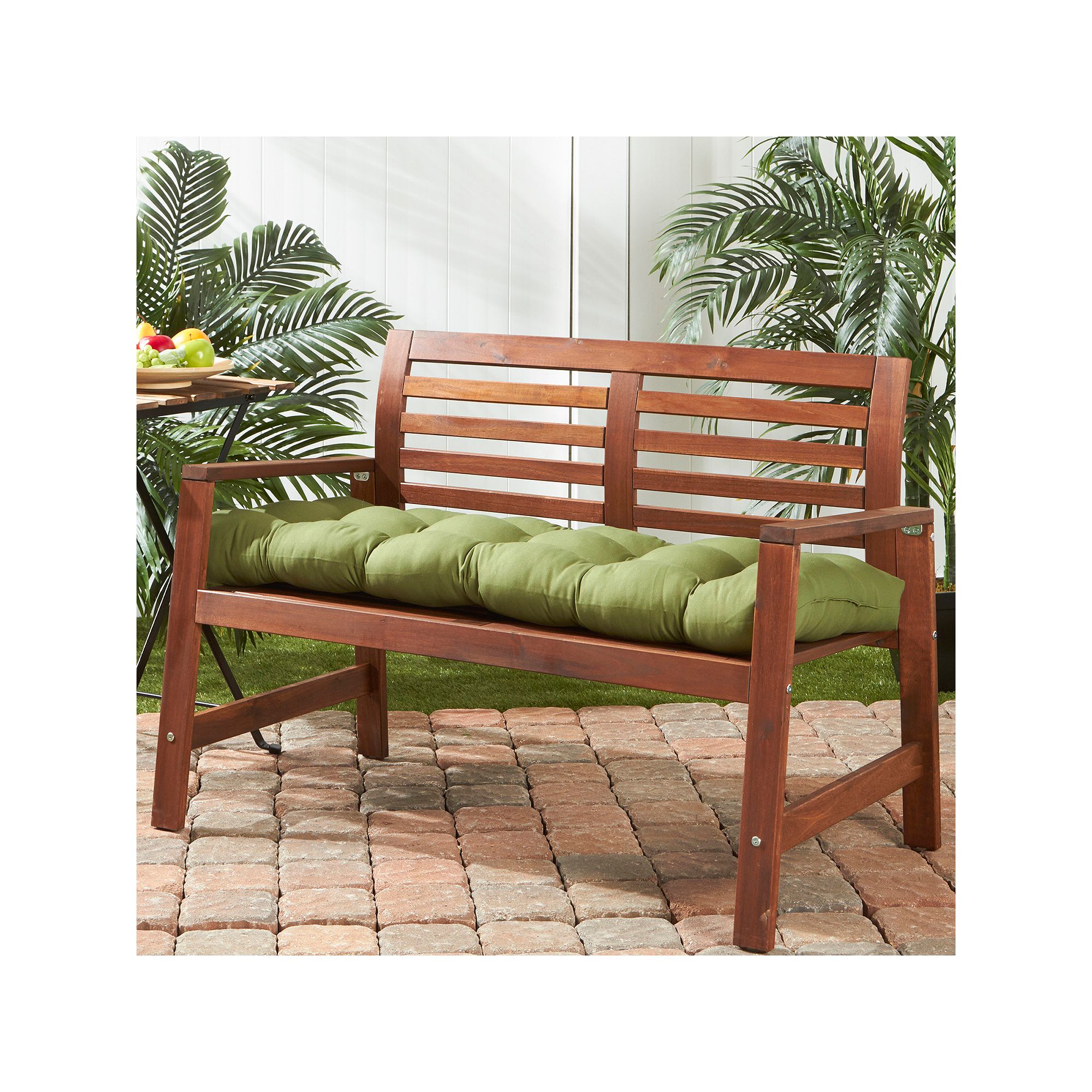 Greendale Home Fashions Outdoor Porch Swing or Bench Cushion, Hunter Green