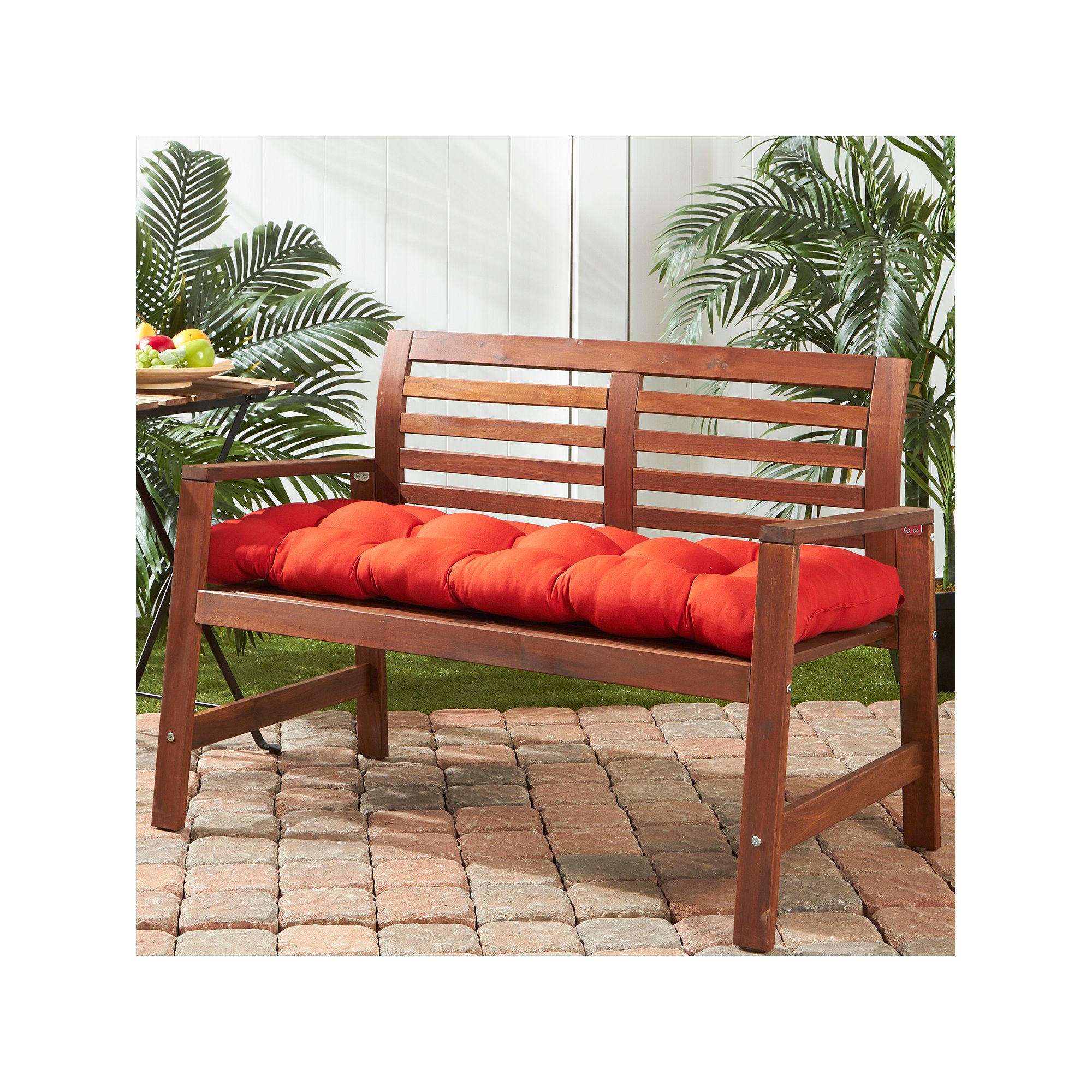 Greendale Home Fashions Outdoor Porch Swing or Bench Cushion, Salsa