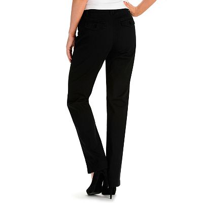 Lee Sinfully Soft Comfort Waist Twill Straight Leg Pants Women s