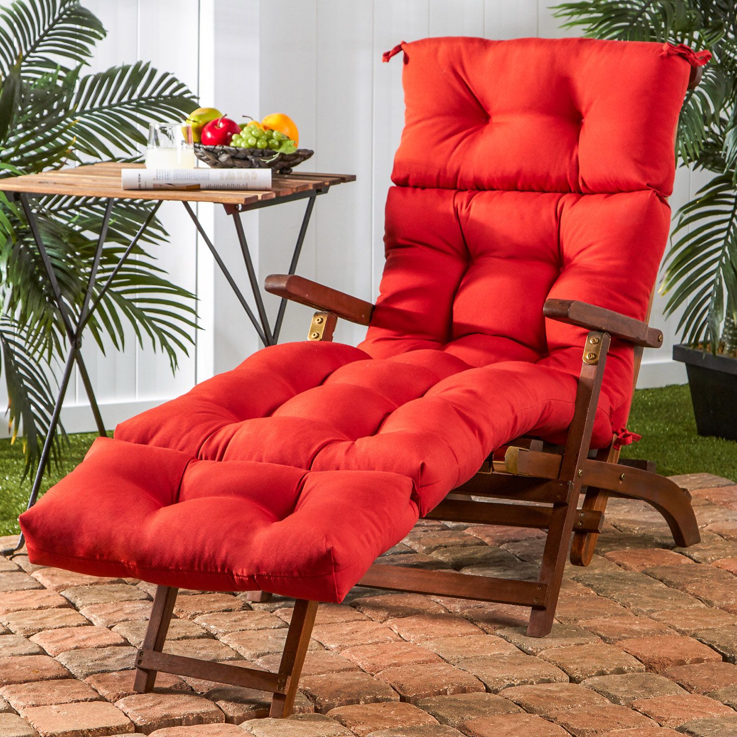 Greendale Home Fashions 18 in. x 18 in. Salsa Square Outdoor Dining Seat Cushion (4-Pack