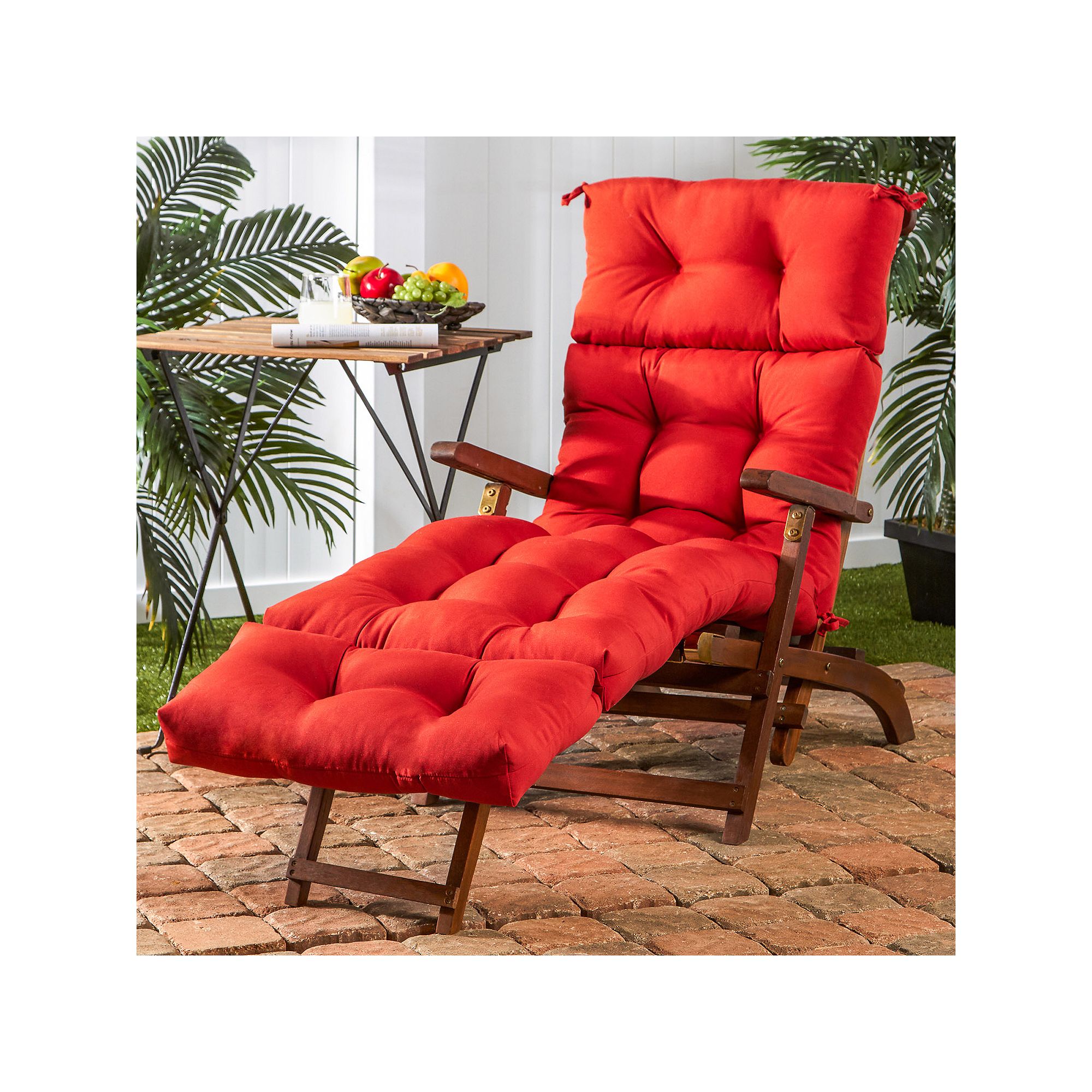 Greendale Home Fashions 72 Outdoor Chaise Lounger Cushion, Salsa