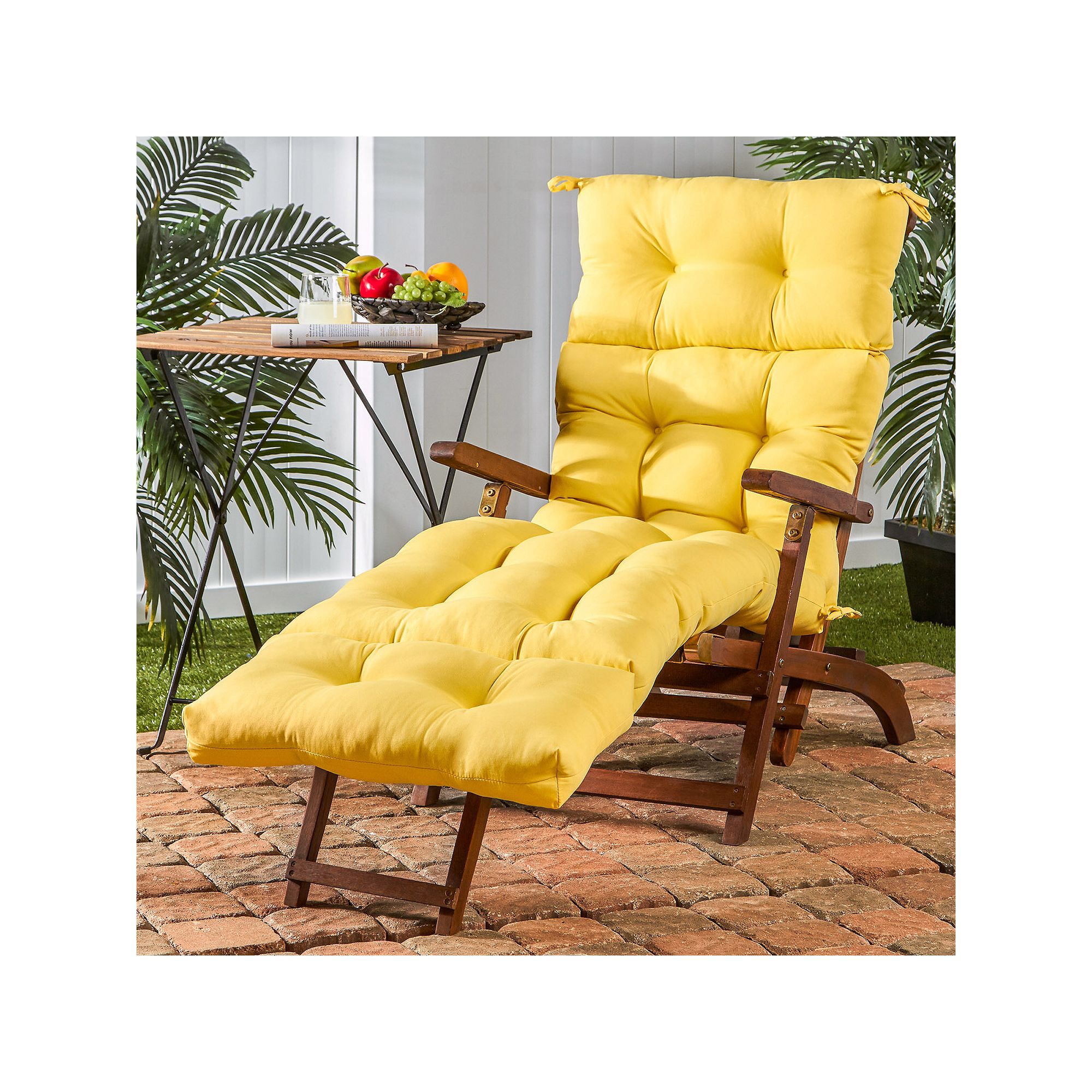 Greendale Home Fashions 72 Outdoor Chaise Lounger Cushion, Sunglow