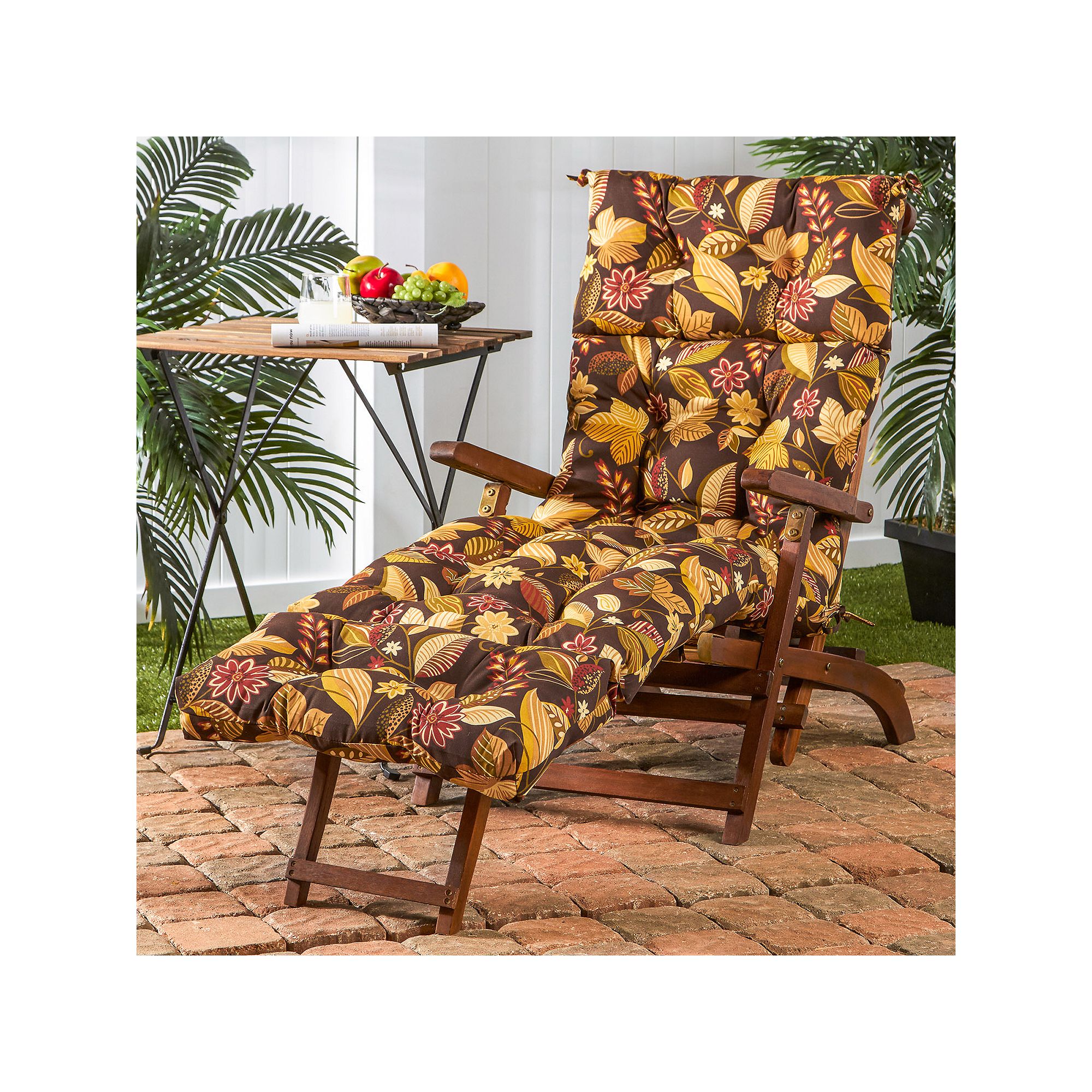 Greendale Home Fashions 72 Outdoor Chaise Lounger Cushion, Timberland Fl