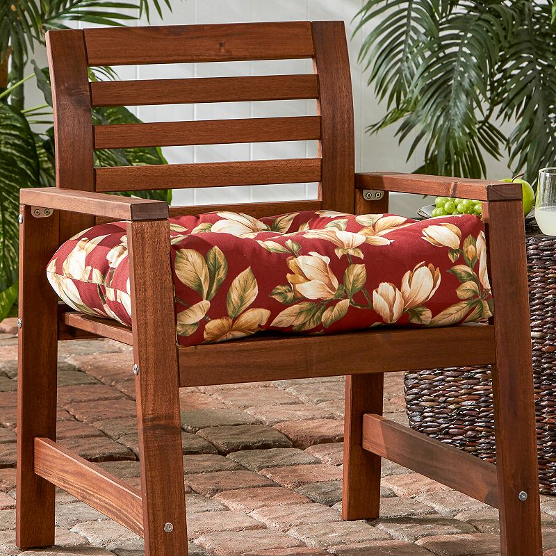 Greendale Home Fashions Outdoor Chair Cushion, Red, 20X20