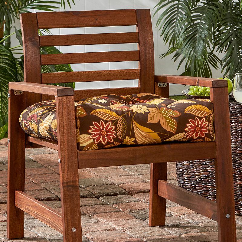 Greendale Home Fashions Outdoor Chair Cushion, Brown, 20X20