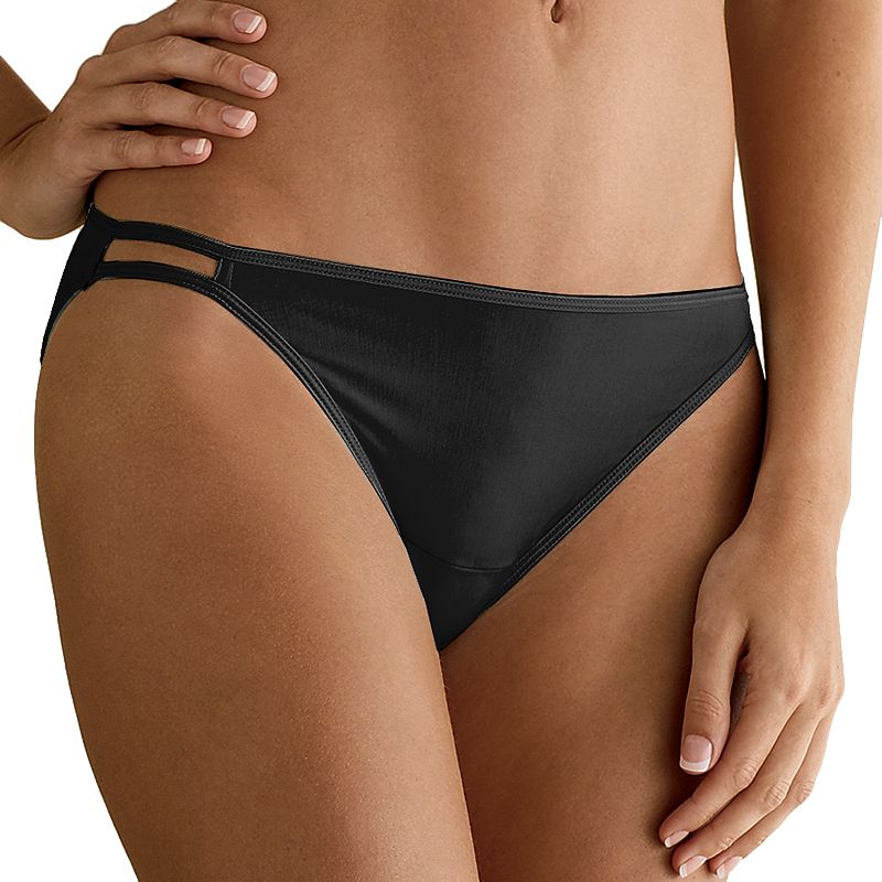 Women's Vanity Fair Lingerie® Illumination String Bikini Panty 18108, Size: 6, Black