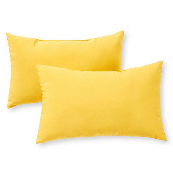 2 Pk Oblong Outdoor Decorative Pillows, Outdoor Oblong Throw Pillows