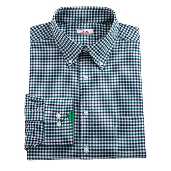 Men's IZOD ClassicFit Checked Stretch Poplin ButtonDown Collar Dress
