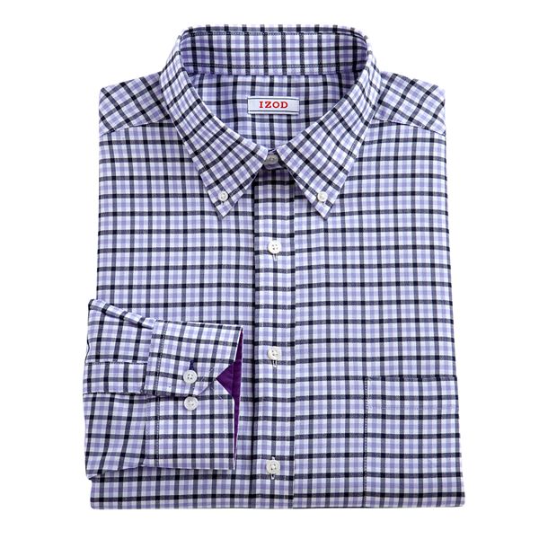 Men's IZOD ClassicFit Checked Stretch Poplin ButtonDown Collar Dress