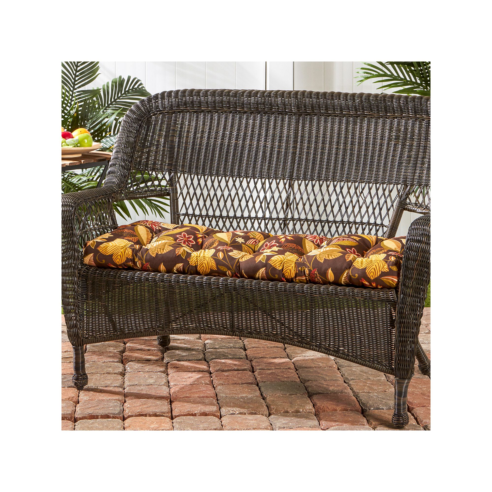 Greendale Home Fashions 44-in. Outdoor Porch Swing or Bench Cushion, Timber