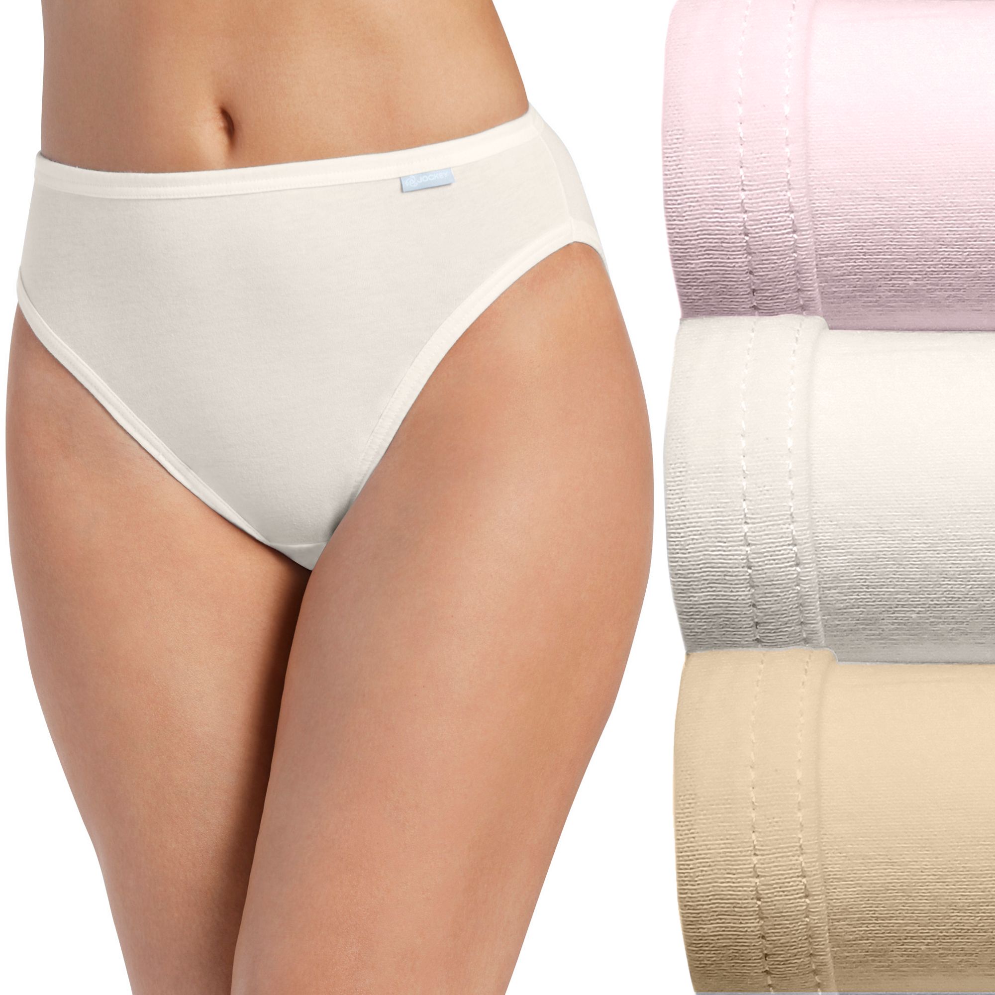Womens Jockey® Elance 3-pk. French Cut Panty Set 1487, Size: 5, Pale Cosm