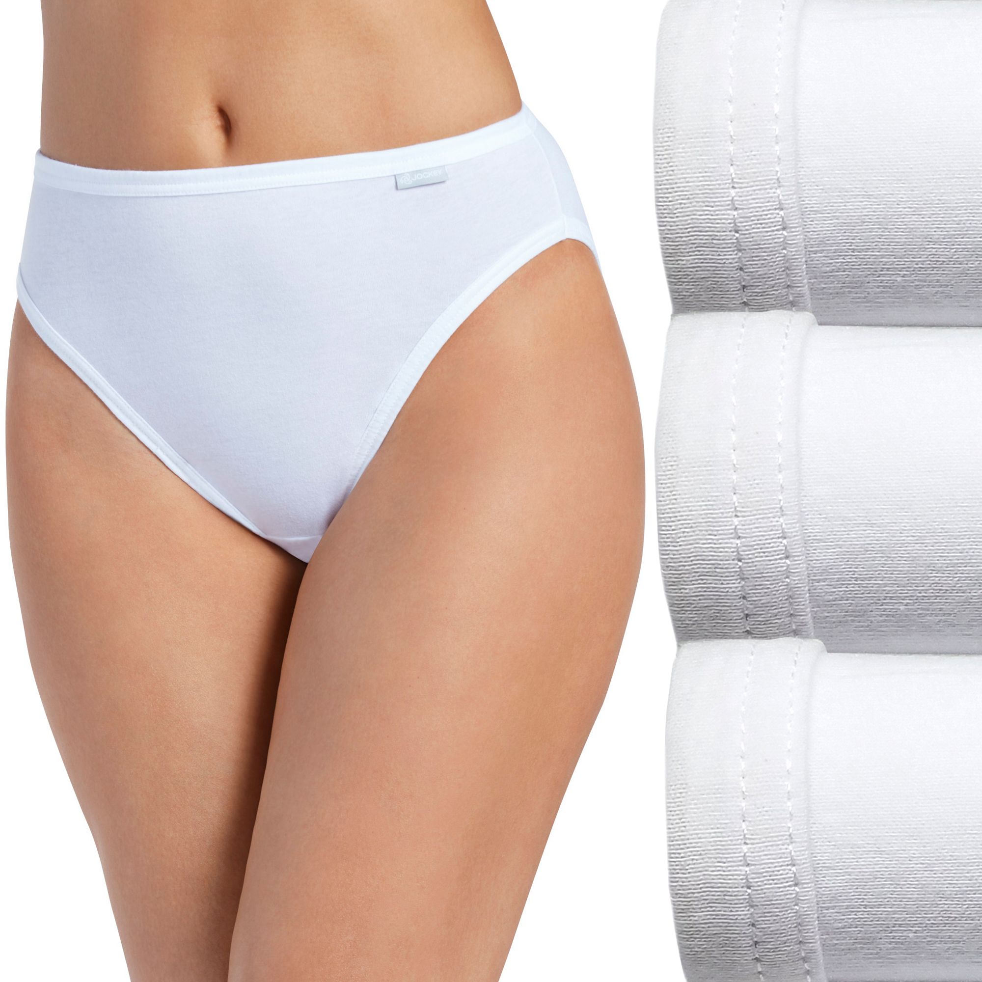 Womens Jockey® Elance 3-pk. French Cut Panty Set 1487, Size: 6, White