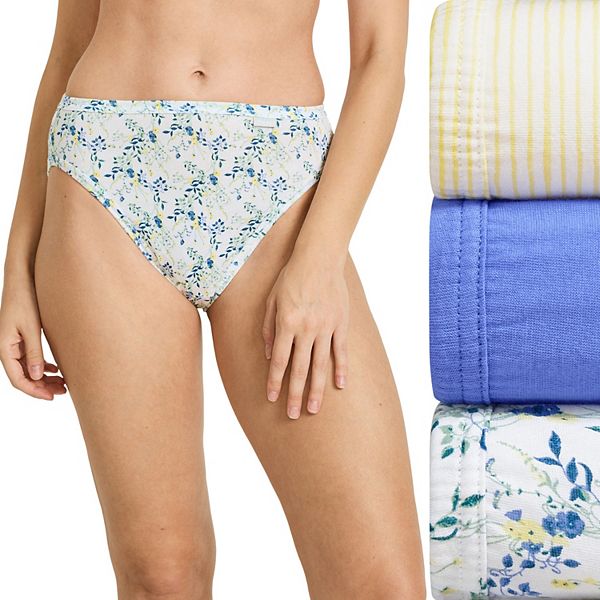 Women's Jockey® Elance 3-pk. French Cut Panty Set 1487 - Yellow Stripe (6)