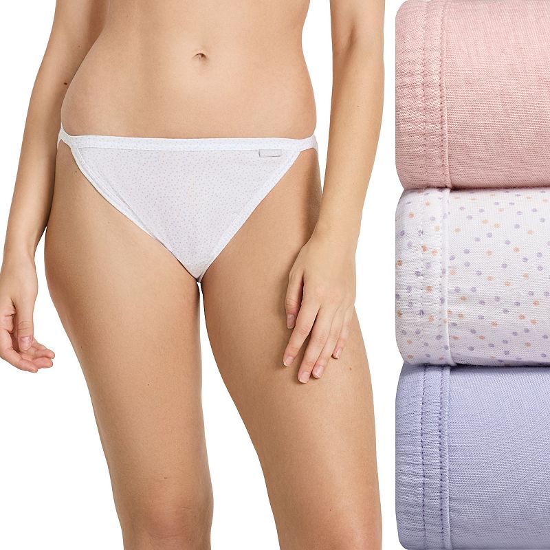 Women's Jockey® Elance 3-pk String Bikini Panty Set 1483, Size: 6, Tango Dot