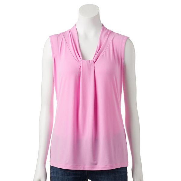 Womens Dana Buchman Knot Front V Neck Top 3246