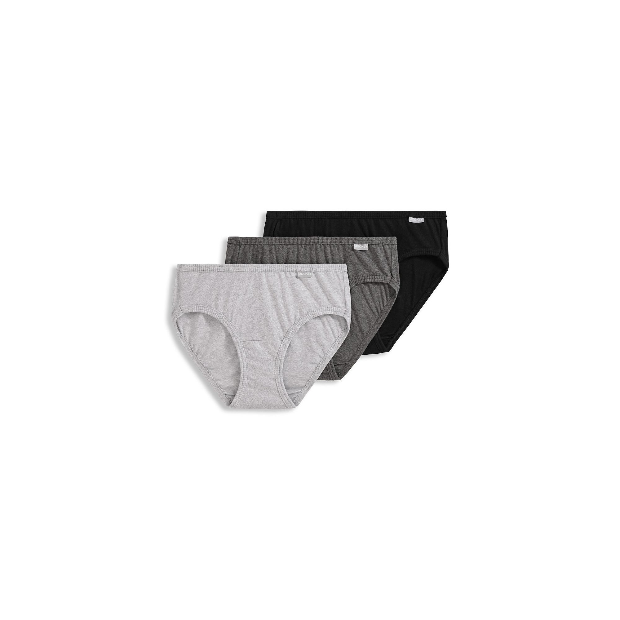 Womens Jockey® Elance 3-Pack Bikini Panty Set 1489, Size: 5, Gray Asst