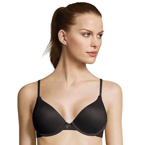 Maidenform Comfort Devotion No Wire Demi Bra With Lift_Latte Lift  w/Black_38B at  Women's Clothing store