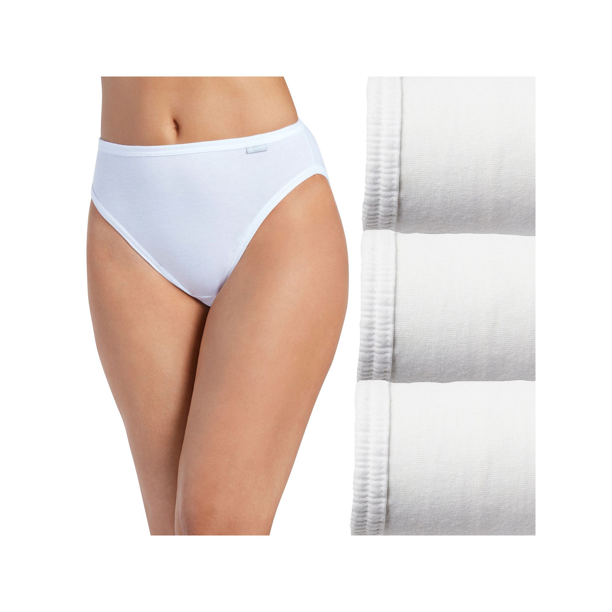 Womens Jockey® Elance 3-Pack French Cut Panty Set 1485, White