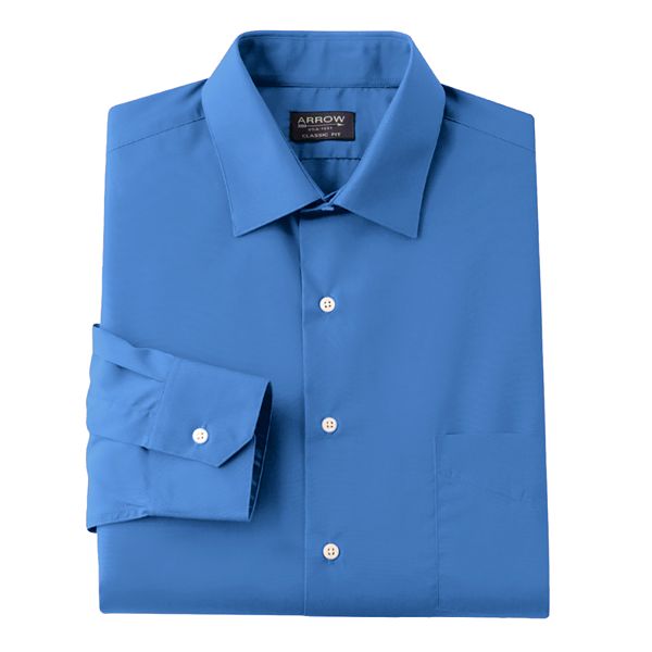 Arrow Classic-Fit Solid Spread-Collar Dress Shirt - Men