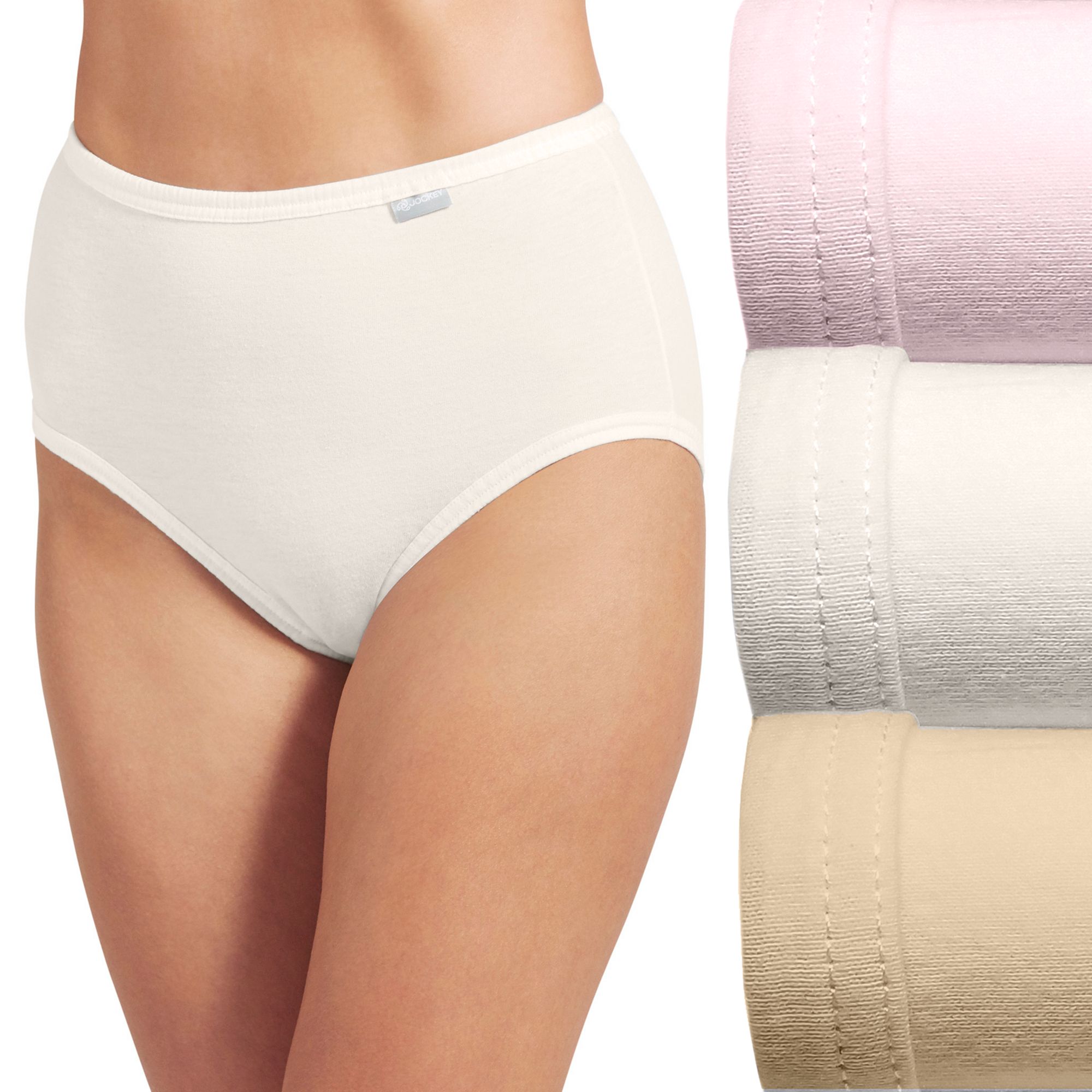 Plus Size Jockey® Elance 3-pk. Briefs Panty Set 1486, Womens, Pale Cosmet