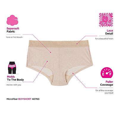 Maidenform® One Fab Fit® Microfiber Boyshort Underwear with Lace 40760