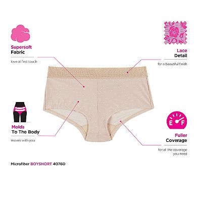 Maidenform One Fab Fit Microfiber Boyshort Underwear with Lace 40760