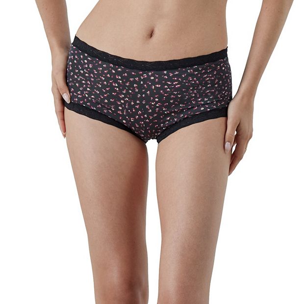 Maidenform Women's Microfiber with Lace Boyshort Panty, Black, 5 :  : Clothing, Shoes & Accessories