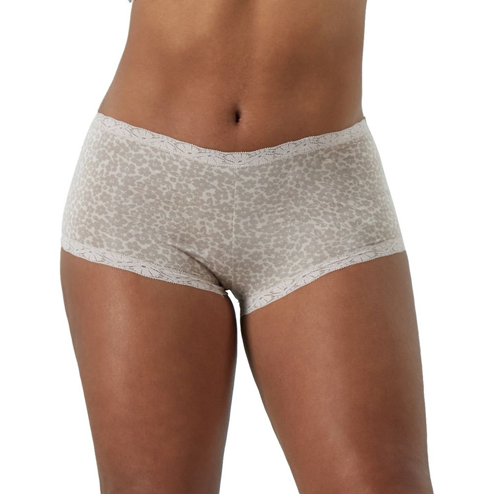 Maidenform Women's Underwear, Microfiber with Lace Boyshort