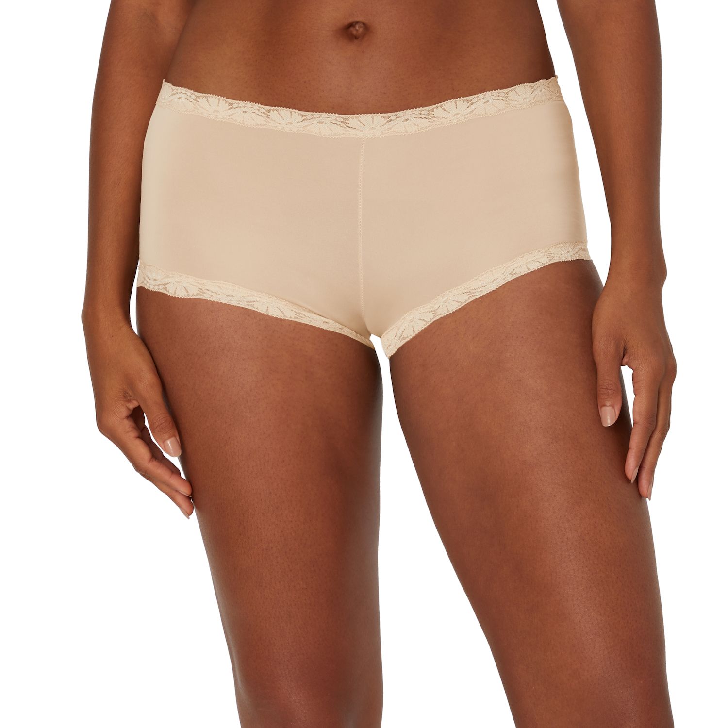 Maidenform Women's Microfiber Boyshort Panties With Lace Trim - Low Rise Comfort Underwear