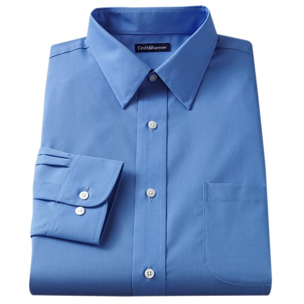 Men's Croft & Barrow® Slim-Fit Solid Easy Care Point-Collar Dress Shirt
