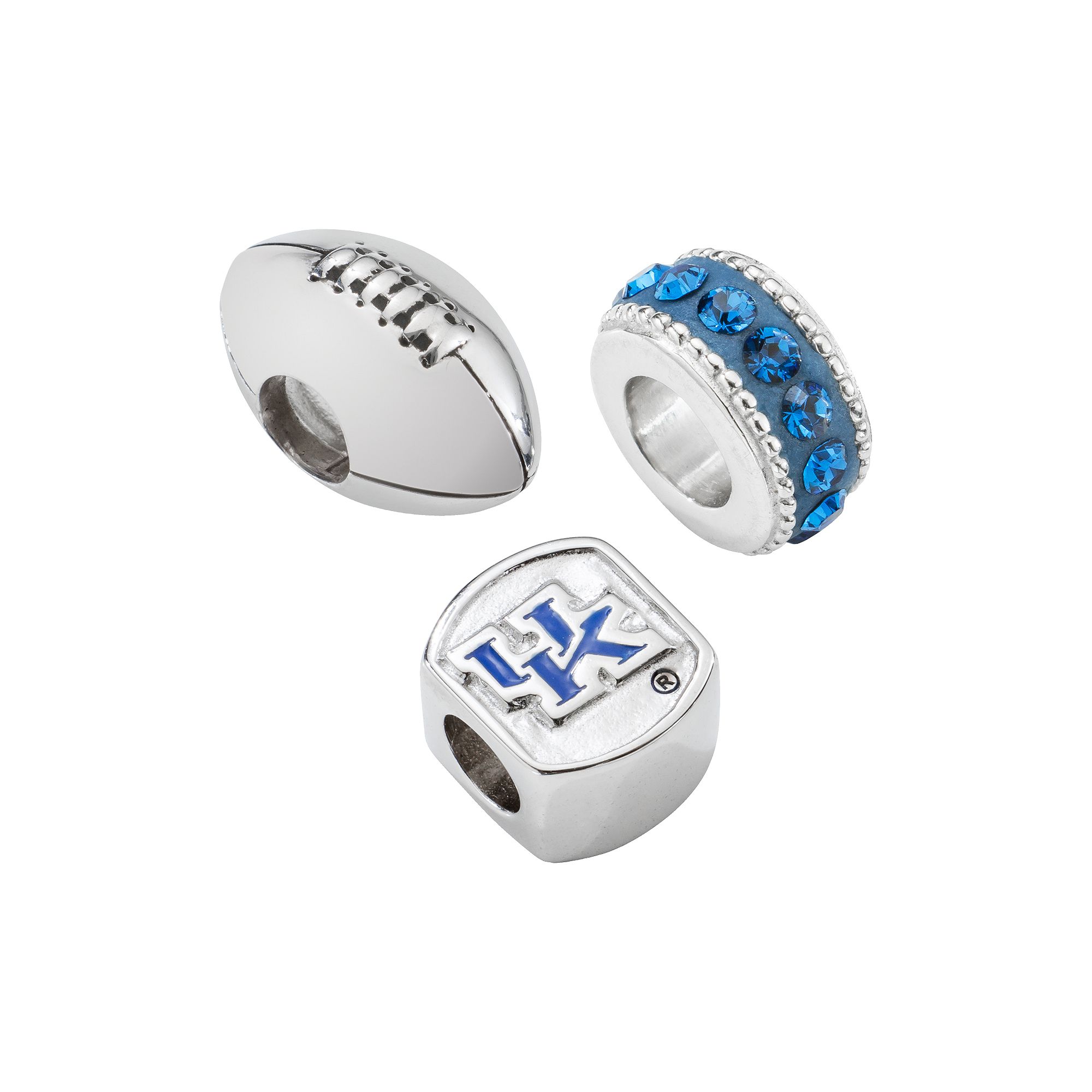LogoArt Kentucky Wildcats Sterling Silver Crystal Bead Set, Womens, Blue