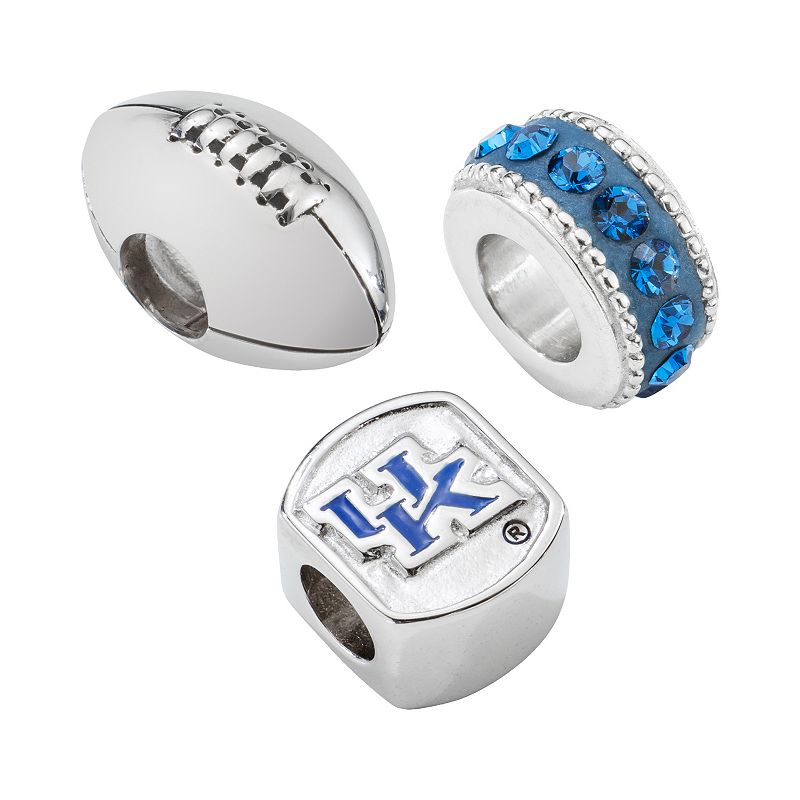 LogoArt Kentucky Wildcats Sterling Silver Crystal Bead Set, Womens, Blue