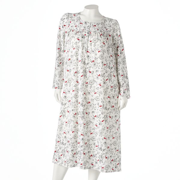 Croft & Barrow® Pajamas: Printed Knit Pintuck Nightgown - Women's Plus