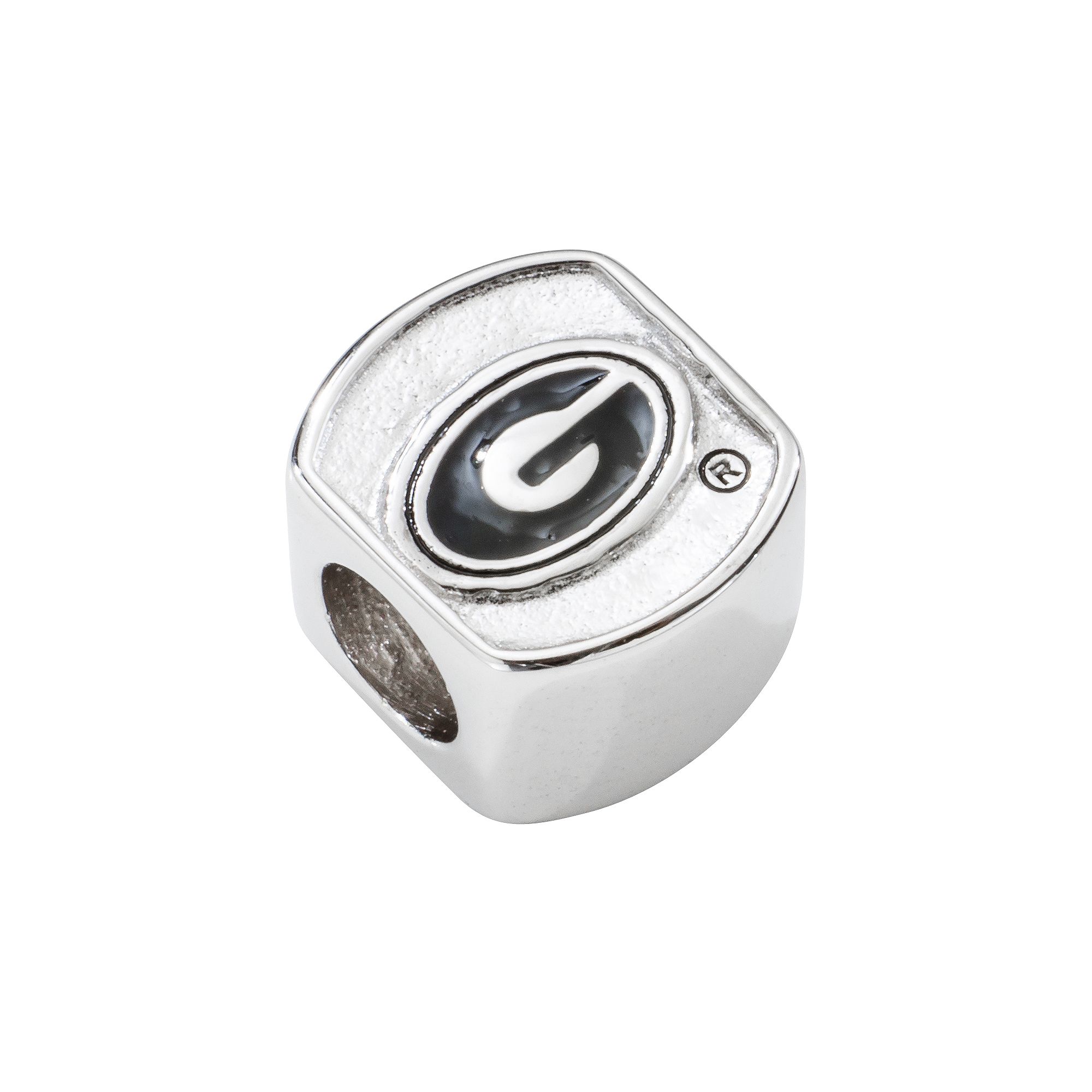 LogoArt Georgia Bulldogs Sterling Silver Bead, Womens, Black
