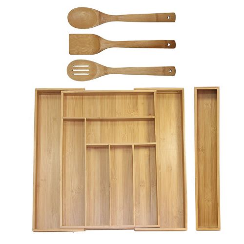 Oceanstar 5pc. Bamboo Expandable Drawer Utensil Organizer Set