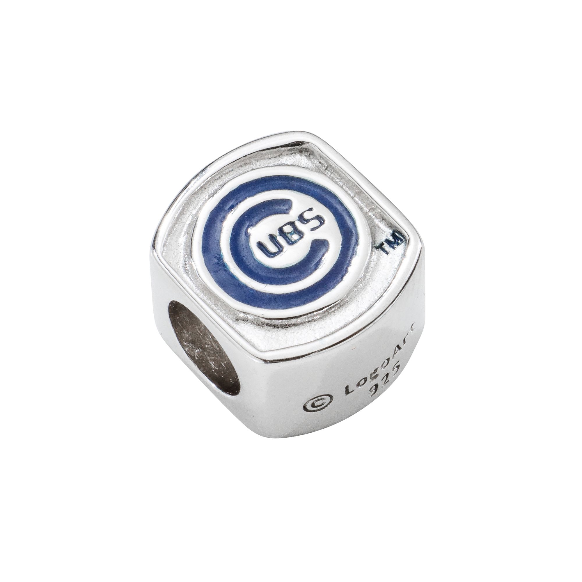 LogoArt Chicago Cubs Sterling Silver Bead, Womens, Blue