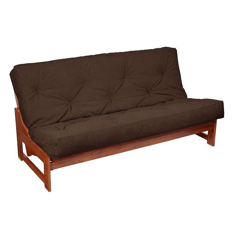 8-in. Memory Foam Faux-Suede Futon Mattress, Size: Full, Dark Brown