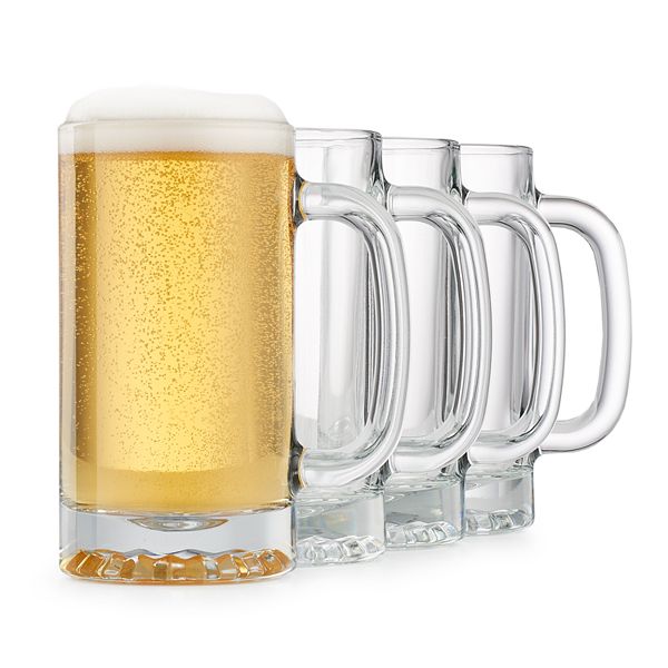 Home Wet Bar 4 - Piece 25oz. Glass Beer Mug Glassware Set