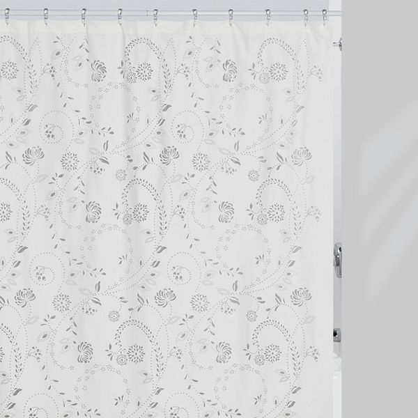 Creative Bath Eyelet Fabric Shower Curtain, White Eyelet Shower Curtain