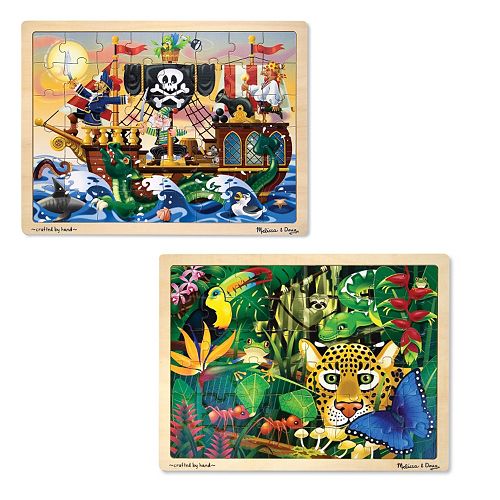 Melissa & Doug 2pk. Pirate & Jungle Puzzles