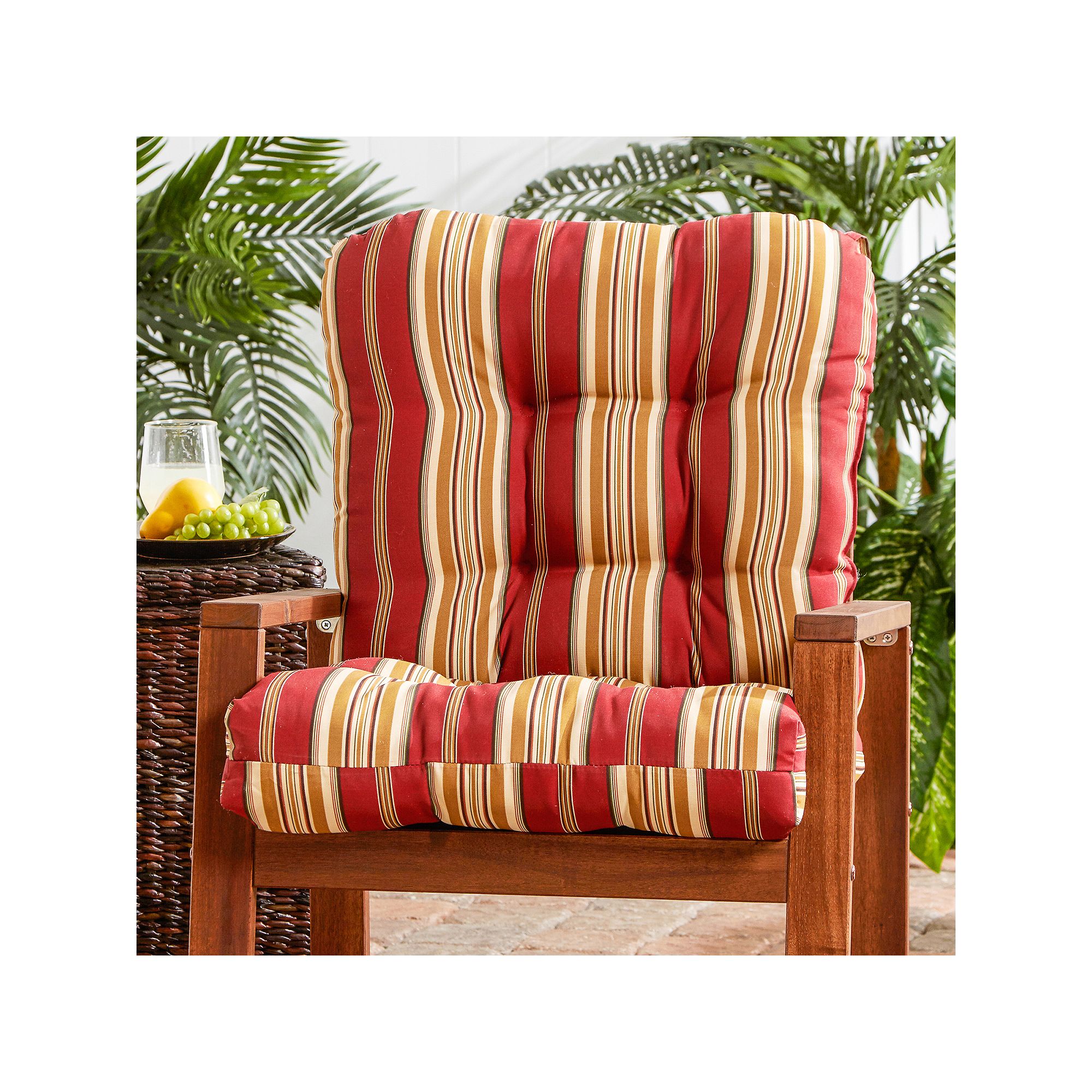 Greendale Home Fashions Seat & Back Outdoor Chair Cushion, Roma Stripe