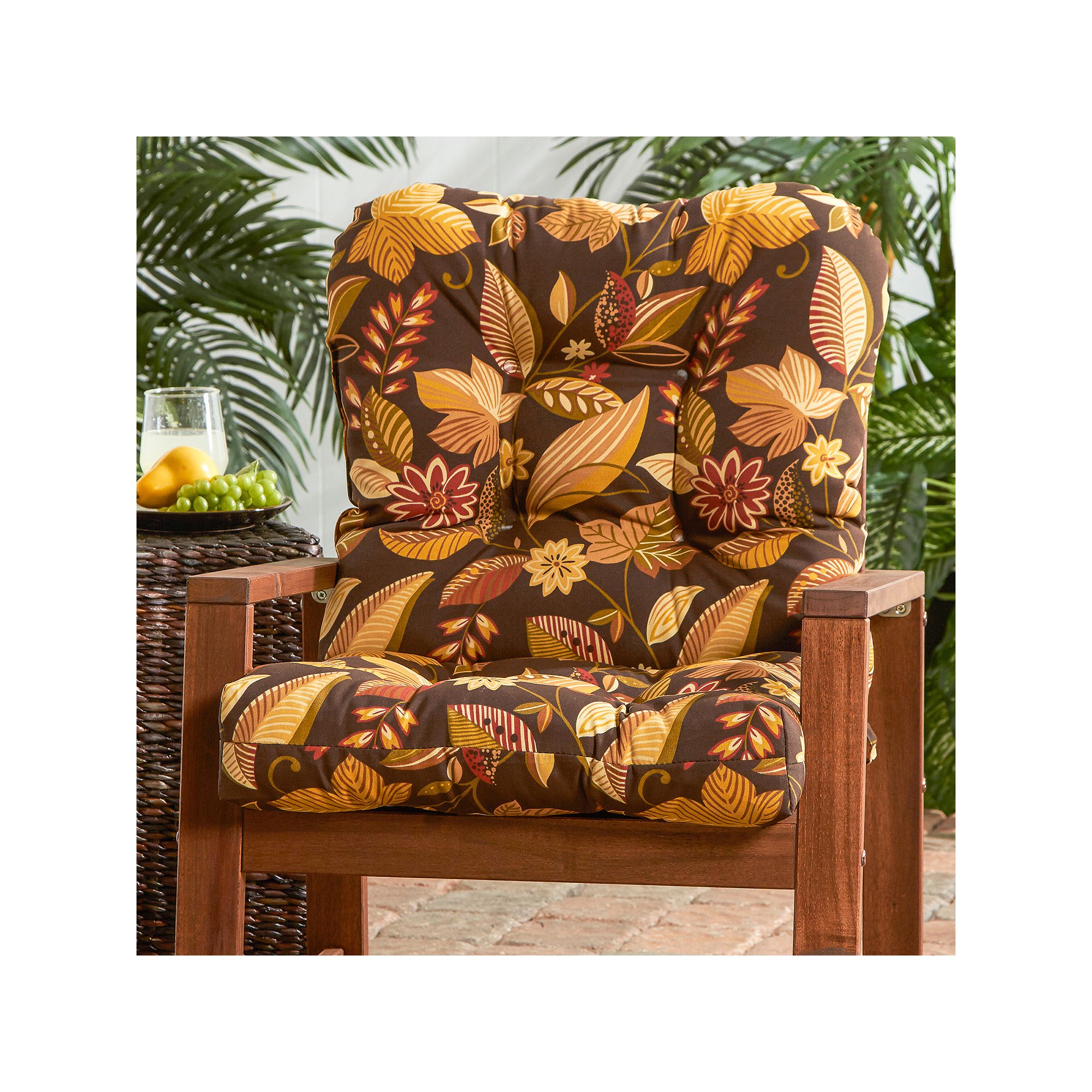 Greendale Home Fashions Seat & Back Outdoor Chair Cushion, Timberland Flora