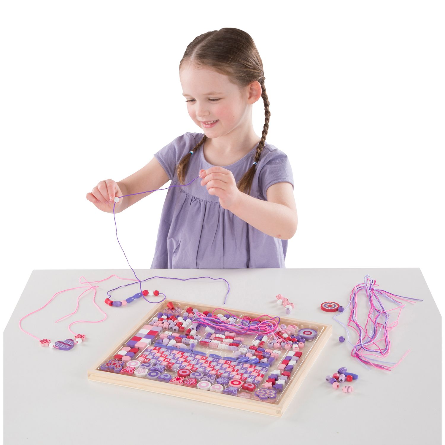 Melissa & Doug Bouquet Di Perline In Legno - 220+ Pezzi - Ottima Idea Regalo Kit Fai Da Te 14864 Zoom