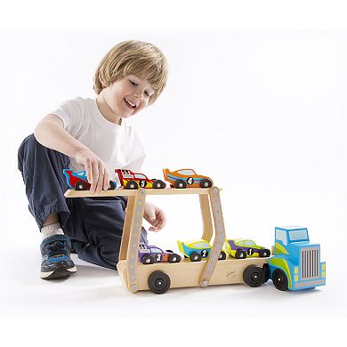 Melissa & Doug Race Car Carrier Truck 